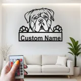 Custom Bulldog Led Light Metal Wall Art Personalized Dog Lover Gift Living Room Pet Decor 2