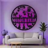 Décoration murale en métal personnalisée avec animaux des bois en rétroéclairage - Cadeau de nursery pour enfants