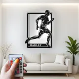 Cartel de metal personalizado para corredor | Decoración mural retroiluminada con LED para gimnasio y hogar | Regalo de maratón para atleta | Decoración deportiva moderna