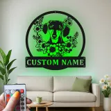 Cartel de metal LED personalizado de Dachshund, regalo para amantes de los perros, decoración para el salón