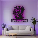 Cartel de metal LED personalizado para perros, regalo para dueños de mascotas, decoración para la sala de estar para amantes de los perros 2