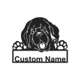 Custom Newfoundland Dog Led Light Metal Wall Art Personalized Pet Lover Gift Living Room or Entryway Decor