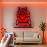 Cartel de metal LED de gato persa personalizado, regalo para amantes de mascotas, decoración para sala de estar