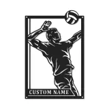 Insegna in metallo personalizzata con luce LED per giocatore di pallavolo - Regalo sportivo personalizzato per atleti, decorazione per sala giochi