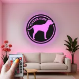 Personalisierte Labrador Retriever LED-beleuchtete Metall-Wandkunst – Geschenk für Hundeliebhaber