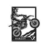 Décoration murale en métal personnalisée pour motocross avec rétroéclairage LED - Cadeau pour lui, décoration de garage ou de man cave