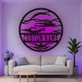 Décoration murale en métal LED personnalisée pour nageurs - Cadeau pour nageurs, décoration de salle de sport ou de piscine