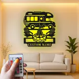 Personalisierte LED-Beleuchtung Metall-Wandkunst für Wohnmobile – Geschenk für Camper und Outdoor-Abenteuer