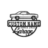 Insegna in metallo LED personalizzata per garage con auto muscolare regalo per appassionati di auto decorazione man cave 1