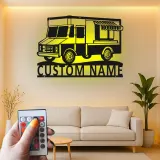 Personalized Food Truck Sign | Backlit LED Metal Wall Art | Custom Restaurant & Kitchen Decor | Chef Owner Gift