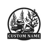 Starfish Metal Wall Art | Personalized Nautical LED Sign | Custom Coastal Decor for Beach House & Business