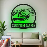 Insegna in metallo LED personalizzata con aragosta | Decorazione per cucina costiera personalizzata | Arte murale per casa al mare e regalo per pescatori