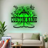 Personalized Gardener Name Sign with LED | Custom Metal Wall Art for Garden | Outdoor Patio Decor Gift