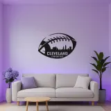 Personalized Football LED Sign | Custom City Skyline Metal Wall Art | Man Cave Decor & Gift for Fans