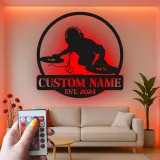 Custom DJ Turntable Led Light Metal Wall Art Music Lover Gift Studio or Game Room Decor