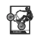 Custom BMX Rider Led Light Metal Wall Art Personalized Gift for Cyclists Garage or Bedroom Decor