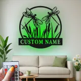 Insegna in metallo LED a forma di libellula personalizzata, regalo per amanti della natura, decorazione per camera da letto o giardino