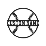 Custom Baseball Led Light Metal Wall Art Personalized Sports Fan Gift Game Room Decor