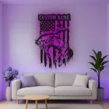 Cartel de metal LED personalizado de vaquero de rodeo decoración occidental regalo para él decoración rústica de cueva de hombre o bar