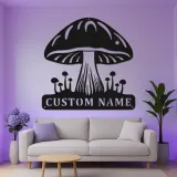 Individuelles Pilz-Metallschild | Personalisierte LED-Pilz-Wandkunst | Vintage-Naturfreunde-Geschenk für Studio- und Schlafzimmerdekoration
