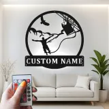 Custom Bungee Jumping Led Light Metal Wall Art Adventure Gift for Thrill Seekers Unique Man Cave Decor