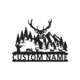 Custom Deer Hunter Led Light Metal Wall Art Personalized Gift for Hunters Rustic Cabin Decor 1