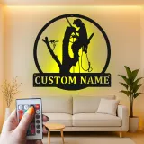 Personalisierte LED-beleuchtete Metall-Wandkunst Baumkletterer Einzigartiges Geschenk für Arboristen