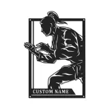 Panneau LED personnalisé de combattant de karaté | Décoration murale en métal des arts martiaux personnalisée | Décor de dojo et de gym pour passionnés