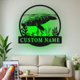 Individuelle Manatee Metall-Wandkunst | Personalisierte LED-Ozeanschild für Küstendekor | Nautisches Geschenk für das Meeresleben