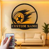 Custom Yo-Yo Led Light Metal Wall Art Personalized Gift for Toy Enthusiasts Game Room Decor