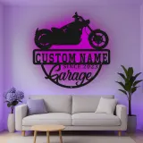 Cartel de metal LED personalizado de motocicleta, regalo de garaje para él, decoración de man cave