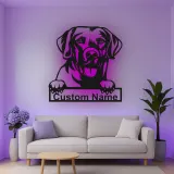 Custom Labrador Retriever Led Light Metal Wall Art Personalized Dog Lover Gift Living Room Pet Decor