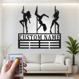 Cartel de Baile en Barra Personalizado | Silueta de Bailarina LED Arte de Pared | Regalo Personalizado para Estudio o Cueva de Hombre