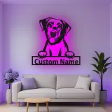 Insegna in metallo LED personalizzata per cani - Regalo per genitori di animali - Decorazione per soggiorno per amanti dei cani 1