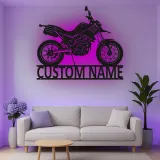 Insegna in metallo personalizzata moto con luce LED regalo per appassionati di motociclette, decorazione per garage o man cave