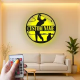 Personalized Golfer Metal Sign | LED Lighted Golf Wall Art | Custom Name Decor for Man Cave & Office Gift