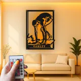 Décoration murale en métal personnalisée Nageur avec Rétroéclairage Cadeau pour Athlètes Décoration de Salle de Sport pour Passionnés de Natation