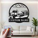 Insegna in metallo LED personalizzata per camion e rimorchio, regalo per camionisti, decorazione per garage o man cave