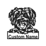 Décoration murale en métal personnalisée en forme de silhouette de chien avec rétroéclairage LED - Cadeau pour parent d'animal - Décor pour salon ou espace pour animaux