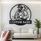 Personalized Firefighter LED Sign | Custom Metal Wall Art for Fire Station & Man Cave | First Responder Gift