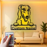 Décoration murale en métal personnalisée avec rétroéclairage pour Collie