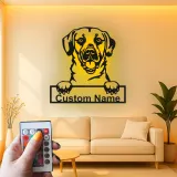 Personalisierte Labrador LED-Licht Metall-Wandkunst für Hundeliebhaber