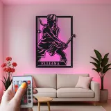 Insegna in metallo personalizzata per giocatore di hockey su prato LED - Regalo personalizzato per atleti - Decorazione per sala sportiva