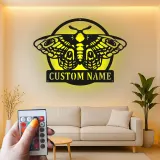 Luna Moth LED Metal Wall Art | Personalized Butterfly Sign | Custom Nature Decor for Boho & Biophilic Interiors | Garden Lover Gift