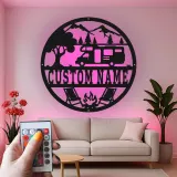 Insegna in metallo LED per campeggio RV personalizzata regalo per campeggiatori decorazione per avventure all'aperto