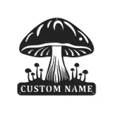Individuelles Pilz-Metallschild | Personalisierte LED-Pilz-Wandkunst | Vintage-Naturfreunde-Geschenk für Studio- und Schlafzimmerdekoration