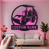 Panneau Métallique Routeur Personnalisé | Art Murale de Véhicule de Construction LED | Décoration de Machinerie Lourde | Cadeau pour Ouvrier de Construction