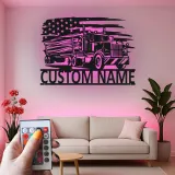 Cartel de metal LED personalizado para camiones, regalo para camioneros, decoración de pared de garaje para entusiastas de camiones