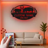 Cartel de metal LED de granja de cerdos personalizado Regalo para agricultores Decoración rústica de granero