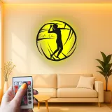 Insegna in metallo personalizzata con luce LED per giocatore di pallavolo - Regalo per atleti e appassionati di sport